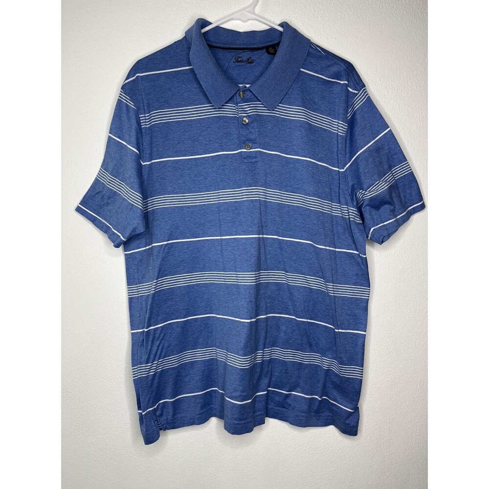 Tasso Elba Men's Soft Blue 100% Giza Cotton Signature Polo Shirt Golf Size XL